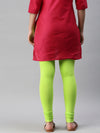 De Moza Women's Premium Churidhar Leggings Solid Cotton Leaf Green - De Moza (6679540760639)