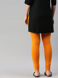 De Moza Women's Premium Ankle Length Leggings Solid Cotton Dark Yellow - De Moza (6679539384383)