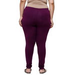 De Moza Women Plus Size Churidar Leggings Dark Purple