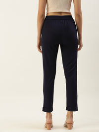 De Moza Women’s Cigarette Pant Dark Navy Blue