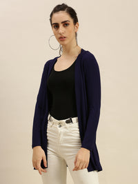 De Moza Ladies Long Length Shrug Navy Blue