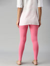 De Moza Ladies Ankle Length Leggings Solid Cotton Rani Pink - De Moza
