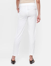 De Moza Ladies Straight Pant White