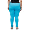 De Moza Ladies Plus Size Churidar  Leggings Solid  Cotton Peacock Blue - De Moza