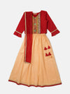 Pipin Girls Printed Lehanga Set Light Peach