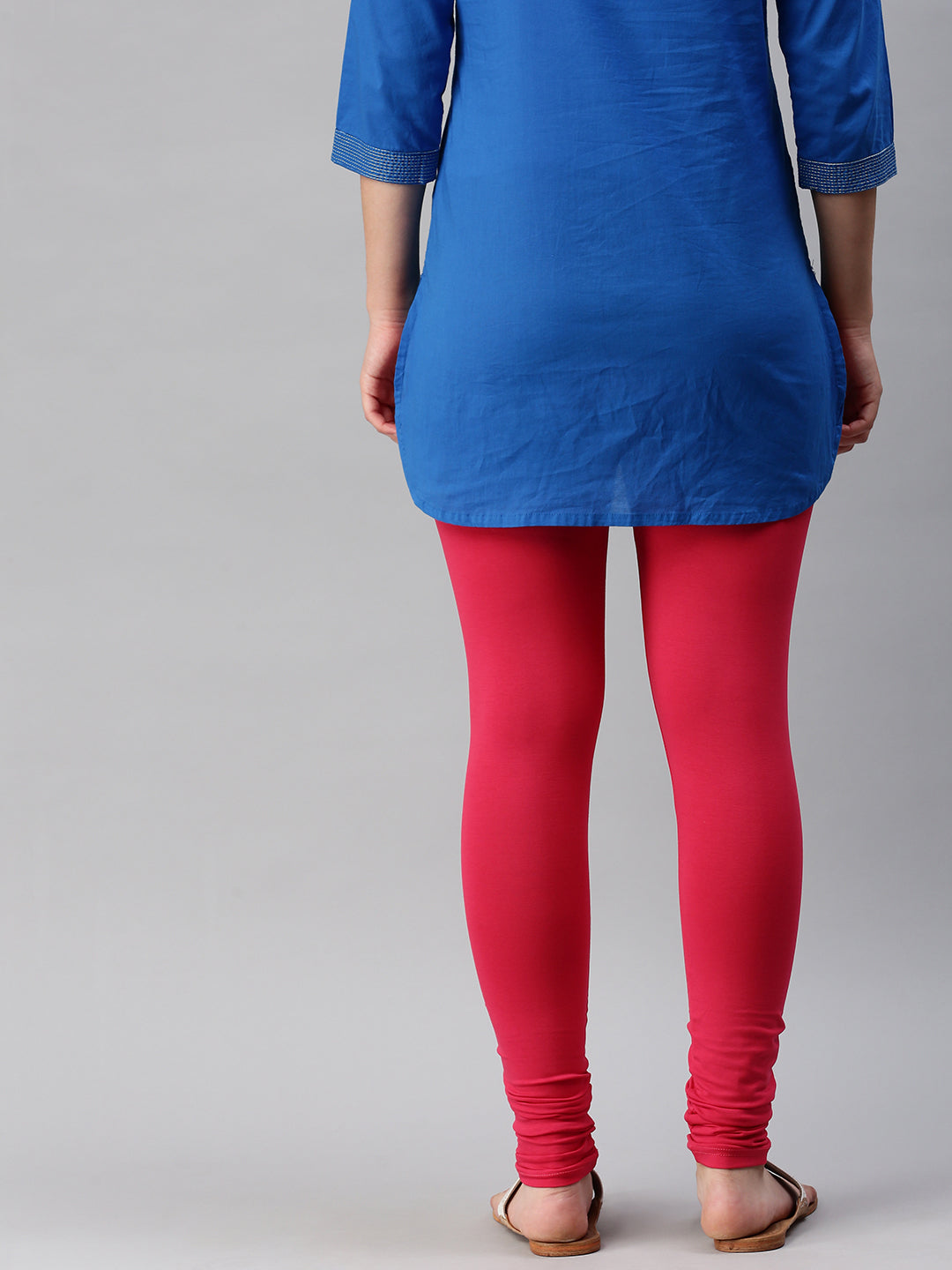 De Moza Women's Premium Churidhar Leggings Solid Cotton Dark Coral - De Moza (6679540596799)