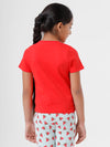Kids - Girls Printed Top Fiery Red