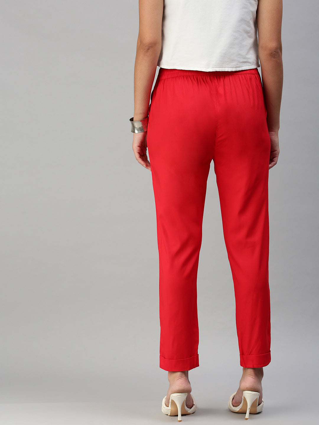 De Moza Women's Cigarette Pant Red