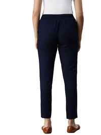 De Moza Women's Straight Pant Dark Navy Blue