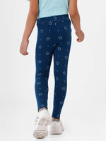 Kids – Girls Printed Ankle Leggings Navy
