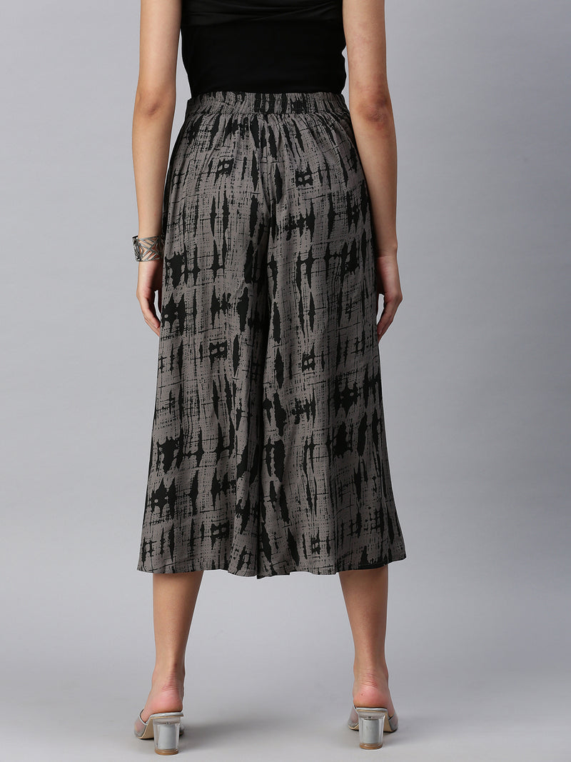De Moza Women’s Printed Culottes Dark Grey