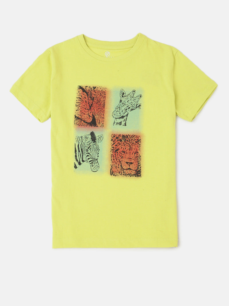 PIPIN Boys Printed T-shirt Light Green