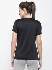 Ladies Half Sleeve Active-T-Shirt Black