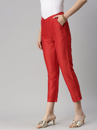 De Moza Women's Cigarette Pant Red
