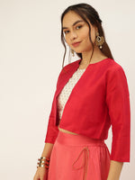 De Moza Womens Ethnic Jacket Red