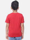 Kids - Boys Printed Half Sleeve T-Shirt Red