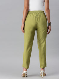 De Moza Women's Cigarette Pant Lemon Green