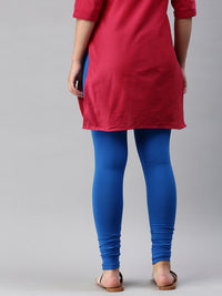 De Moza Women's Premium Churidhar Leggings Solid Cotton Royal Blue - De Moza (6679541153855)
