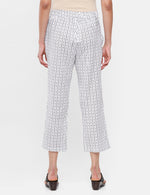 De Moza Ladies Printed Straight Pant Offwhite