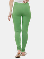 De Moza Ladies Churidar Leggings Solid Cotton Light Green - De Moza