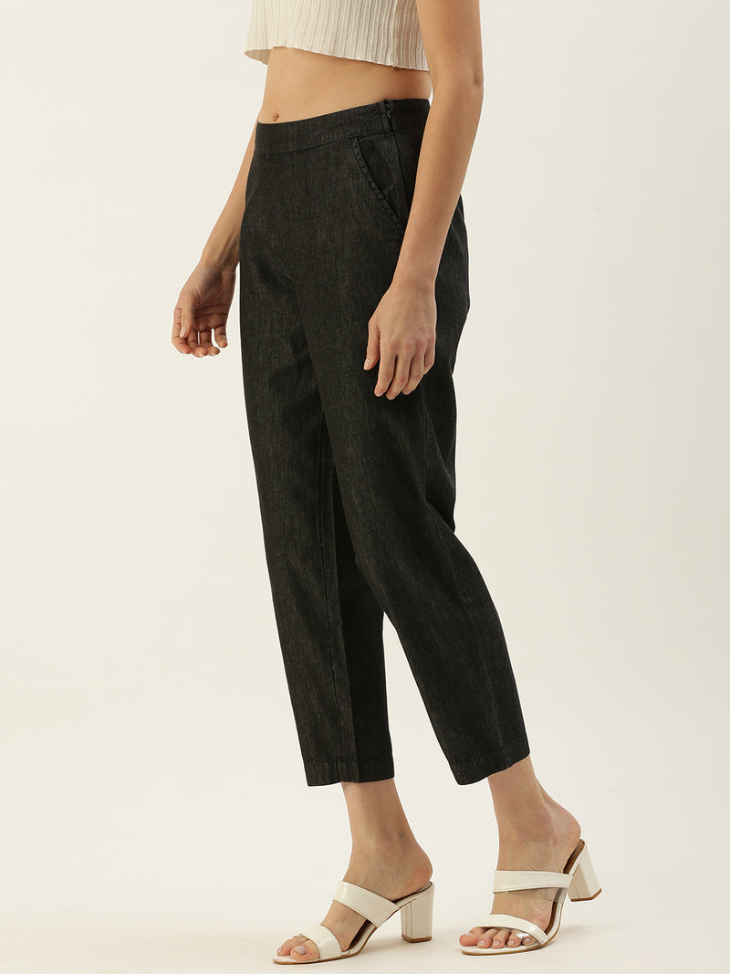 De Moza Ladies Straight Pant Black