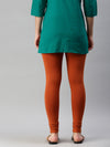 De Moza Ladies Leggings Ankle Length Solid Cotton Rust - De Moza