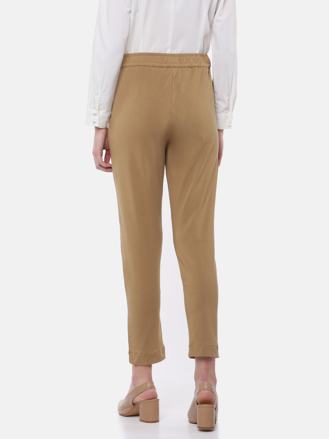 De Moza Women's Cigarette Pant Golden Beige