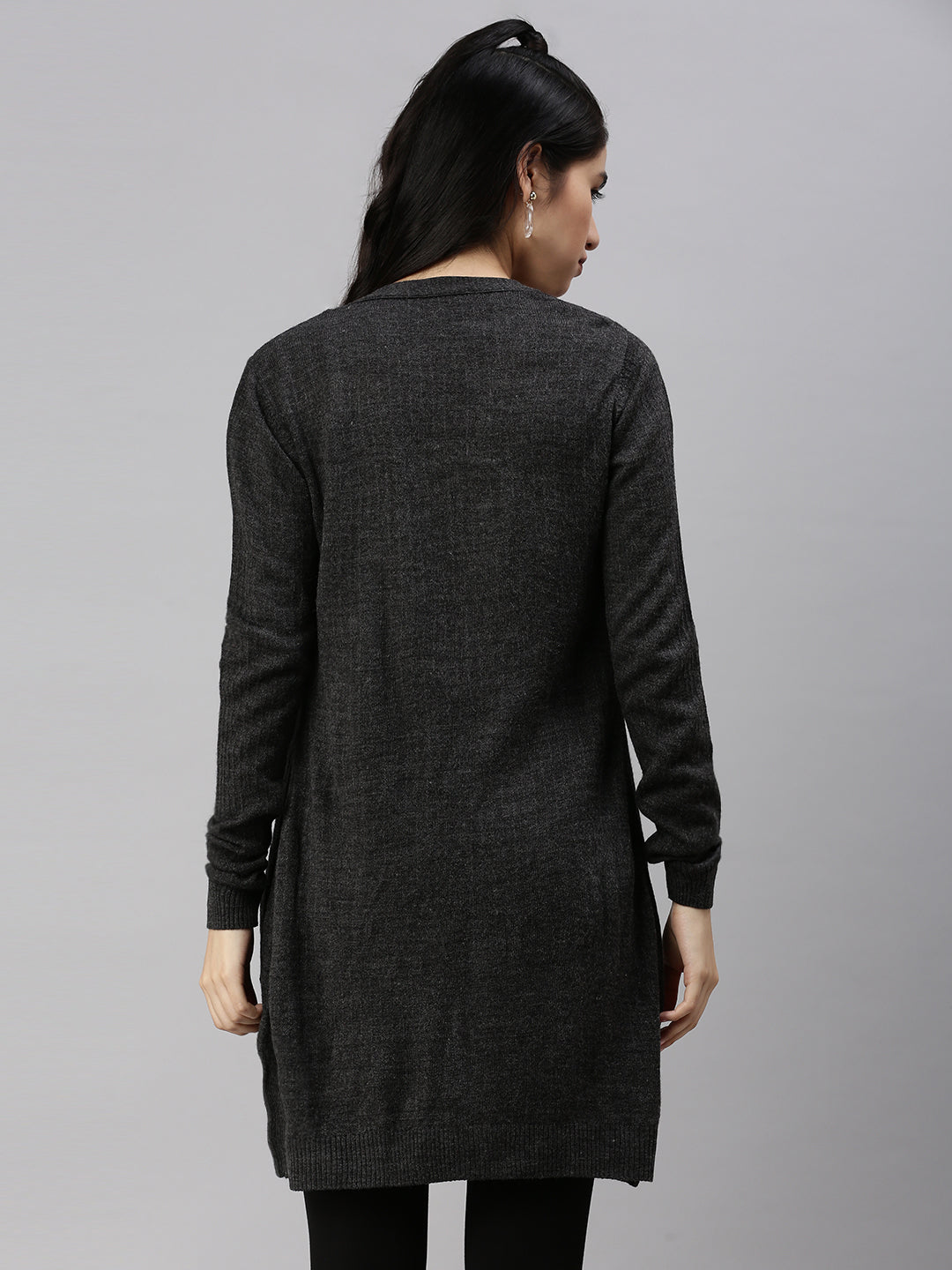 De Moza Womens Regular Length Shrug Solid Acrylic Black - De Moza