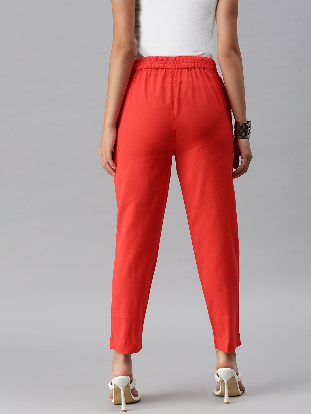 De Moza Women's Cigarette Pant Red