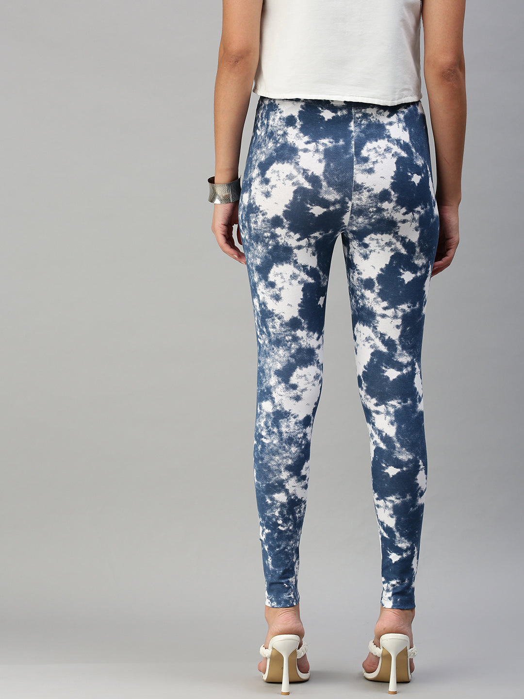 Ladies Printed Active wear Leggings Indigo