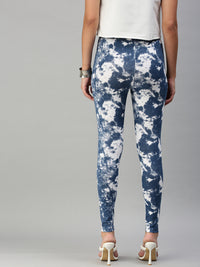 Ladies Printed Active wear Leggings Indigo