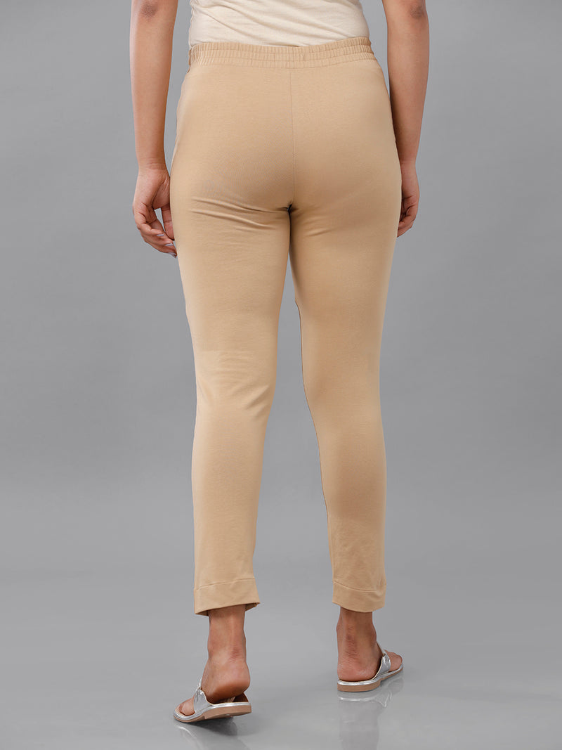 De Moza Womens Cigarette Pant Solid Cotton Skin - De Moza
