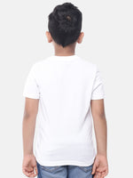 PIPIN Kids - Boys Half Sleeve - Basic crew neck Printed T-Shirt Cotton White - De Moza (6682127302719)