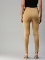 De Moza Women's Yoga Leggings Ankle Length Solid Cotton Lycra Skin - De Moza