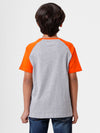 Kids - Boys Printed Half Sleeve T-Shirt Grey Melange
