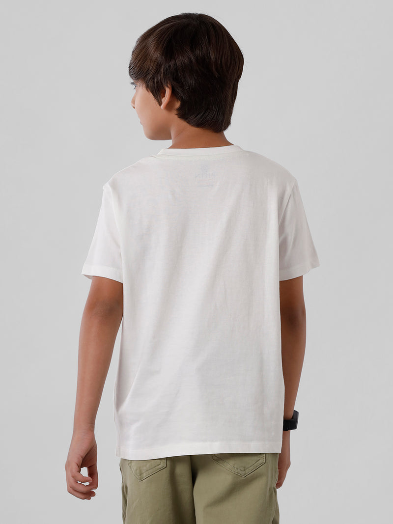 PIPIN Boys Printed T-shirt Offwhite