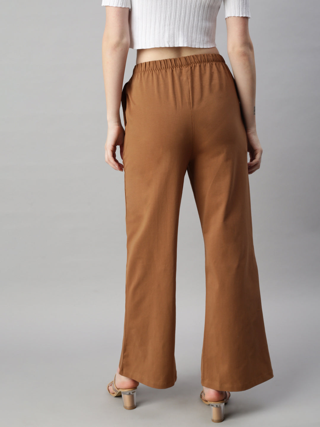 De Moza Women’s Flared Pant Tan(Brown)