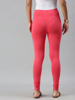 De Moza Ladies Churidar Leggings Solid Cotton Coral - De Moza