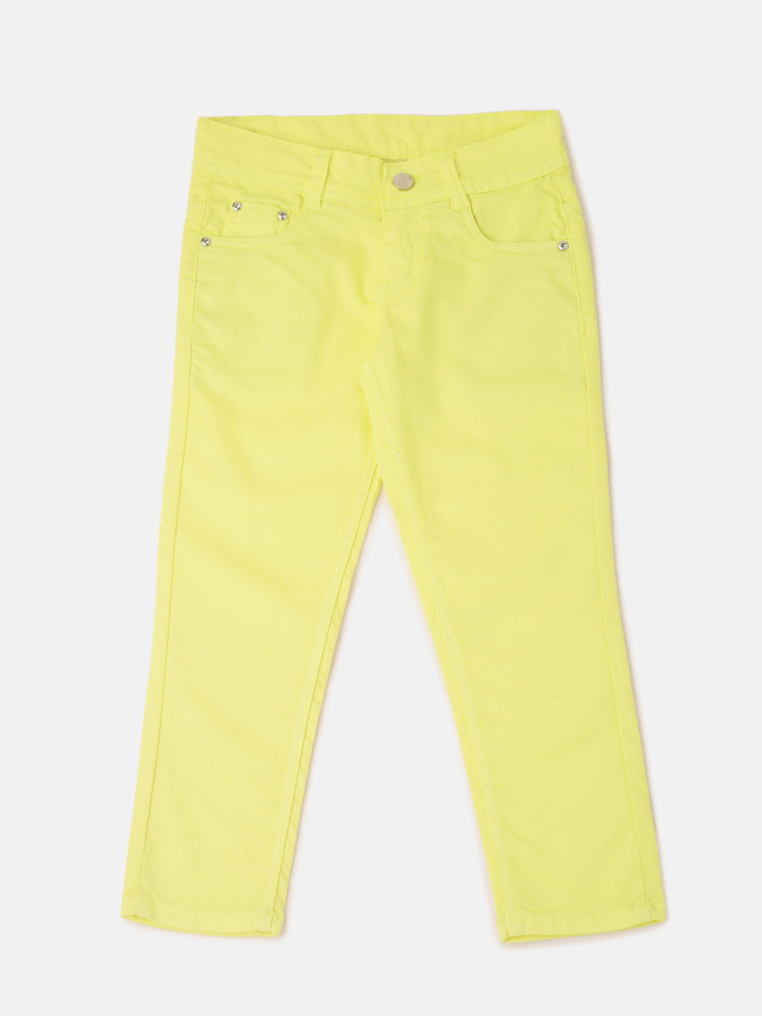 PIPIN Girls Jegging Solid Polyester Neon Yellow - De Moza