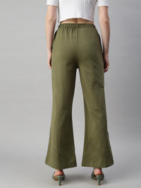 De Moza Women’s Flared Pant Olive Green