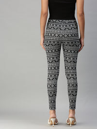 De Moza Women’s Printed Ankle Leggings Black