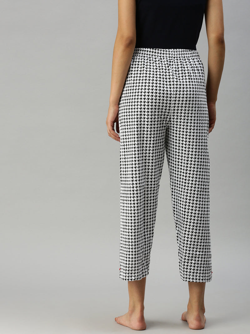 De Moza Ladies Printed Pyjama Pant White
