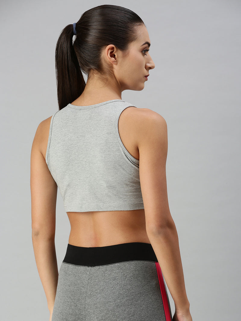 Ladies Active wear Sports Bra Grey Melange