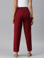 De Moza Women's Cigarette Pant Maroon