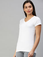 De Moza Women's Half Sleeve Top White