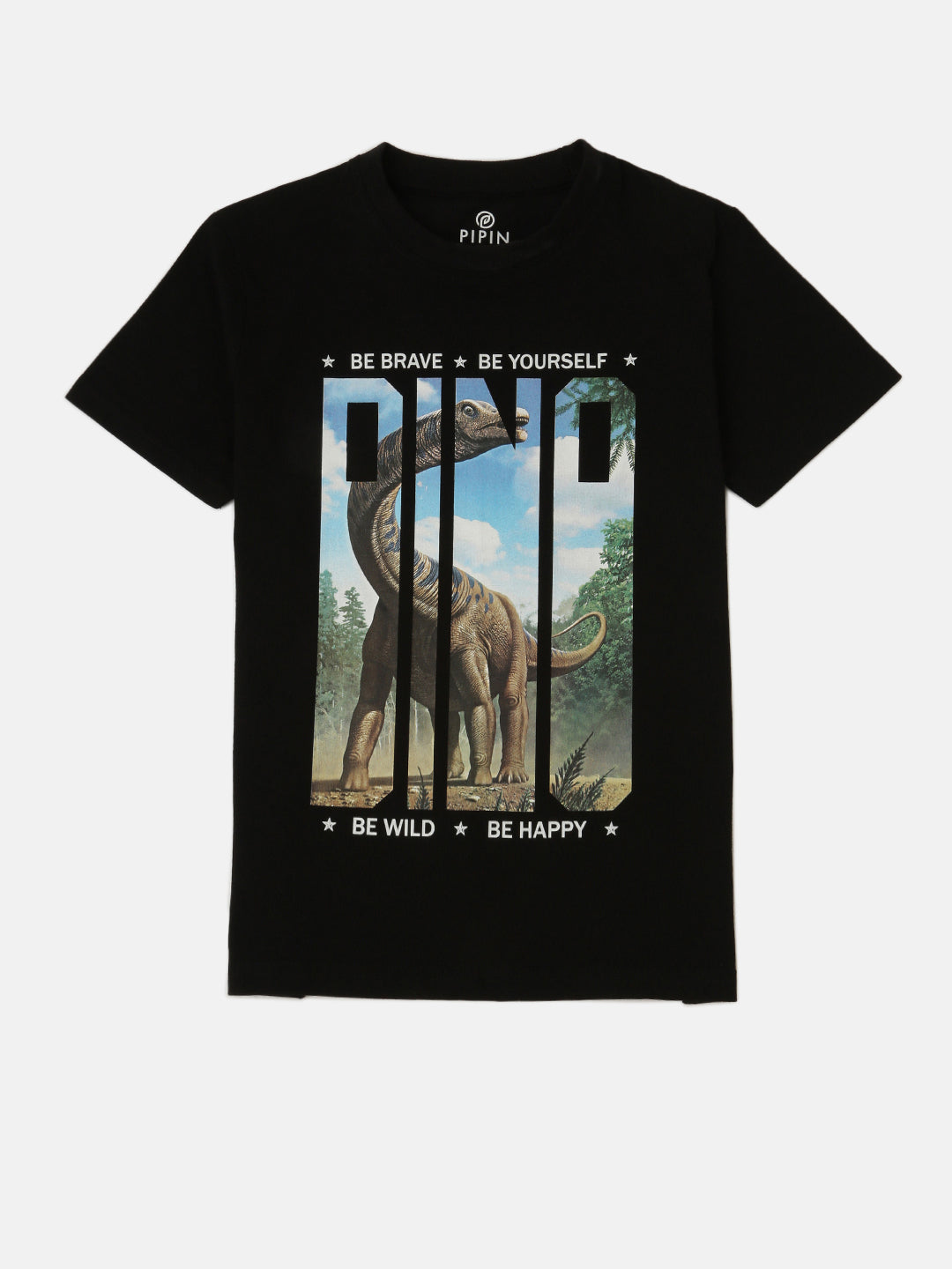 PIPIN Boys Printed T-Shirt Black