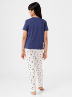 Kids – Girls Printed Pyjama Set Navy Melange