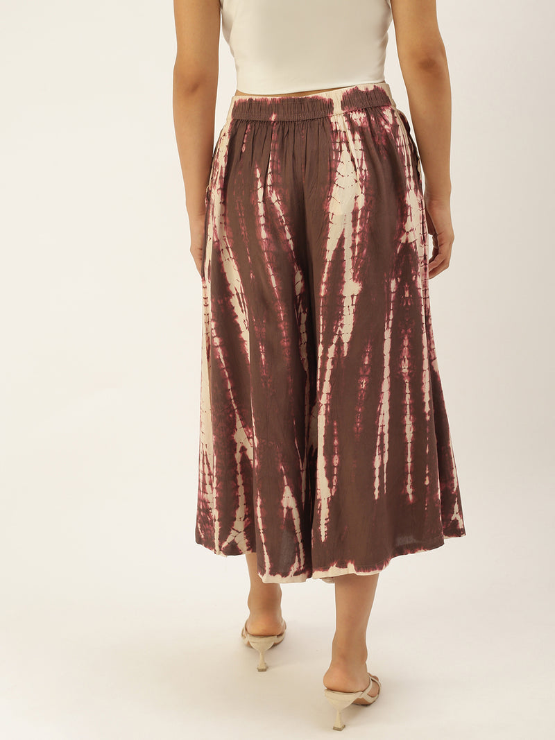 De Moza Womens Printed Culottes Mauve