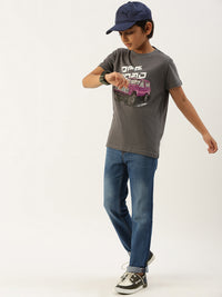 Pack of 2 Pipin Boys Printed T-shirts Lime & Steel Grey