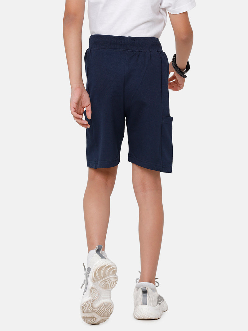 PIPIN Kids - Boys Shorts Knit Bottom Printed Cotton Dark Navy Blue - De Moza